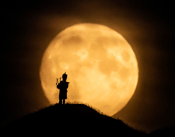 Moon rise - piper silhouette